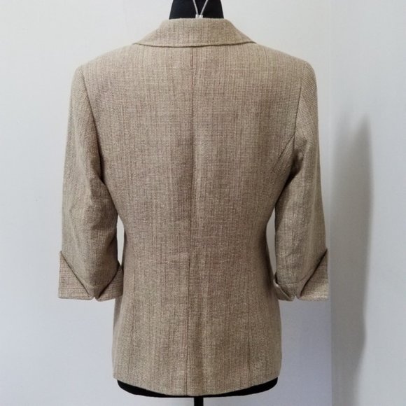 Lafayette 148 Blazer Silk Linen Blend 3/4 Sleeve - Picture 3 of 8
